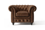 Parma Leather Chesterfield Accent Chair