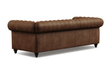 Valencia Parma 92" Full Aniline Leather Chesterfield Three Seats Sofa, Chocolate
