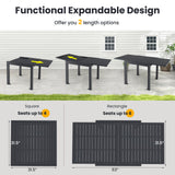 Patio Rectangular Aluminum Table and Stackable Armchairs Set with Slatted Tabletop and Seats