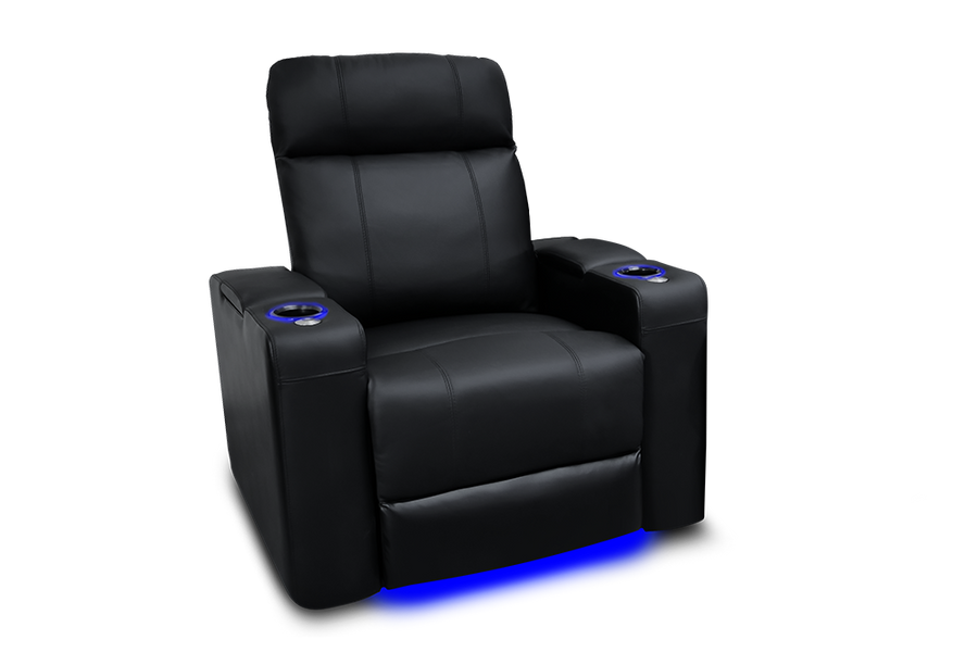 Valencia Piacenza Leather Home Theater Seating Power Headrest Single, Black