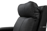 Valencia Piacenza Luxury Leather Home Theater Seating Row of 3, Onyx