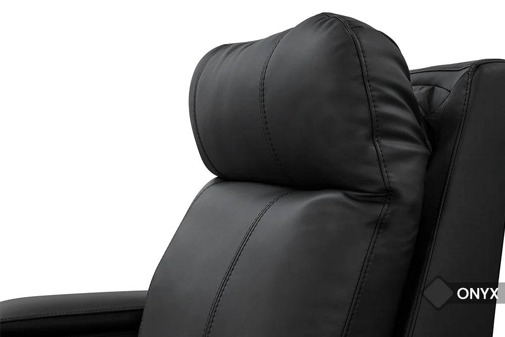 Valencia Piacenza Luxury Leather Home Theater Seating Row of 3, Onyx
