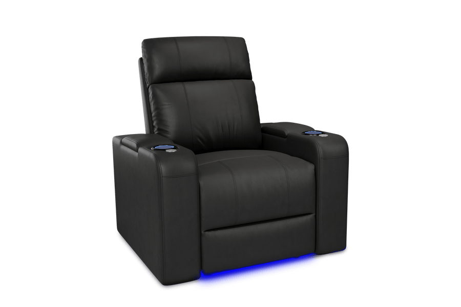 Valencia 2025 New Piacenza Leather Home Theater Seating Power Headrest Single, Black
