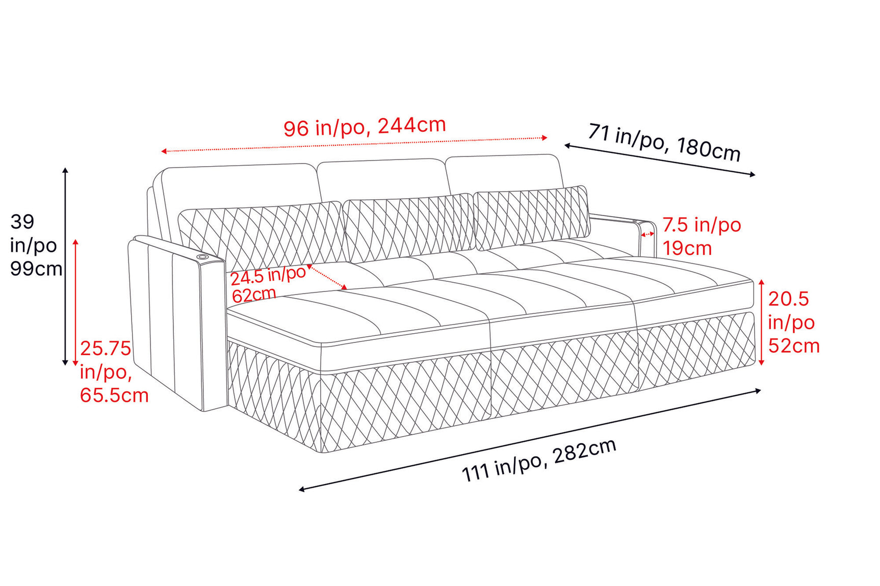 Pisa Ultimate Leather Lounge Sectional