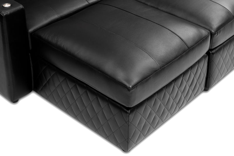 Pisa Sectional: Premium Leather Media Room Seating for 3 Pisa Sectional: Premium Leather Media Room Seating for 3