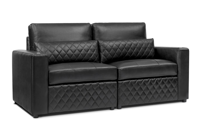 Valencia Pisa Top Grain Nappa 11000 Leather Lounge Sectional Sofa, Loveseat, Blackpreview image