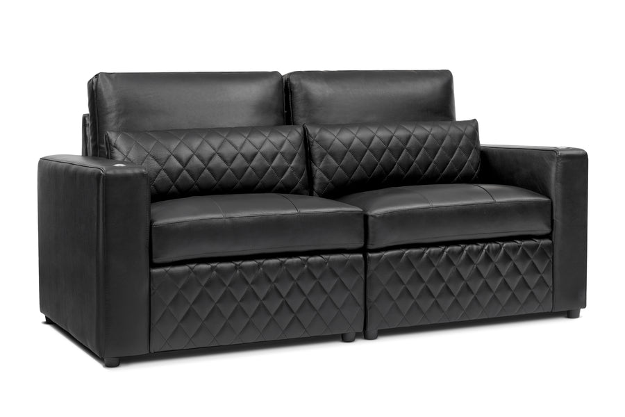 Valencia Pisa Top Grain Nappa 11000 Leather Lounge Sectional Sofa, Loveseat, Black