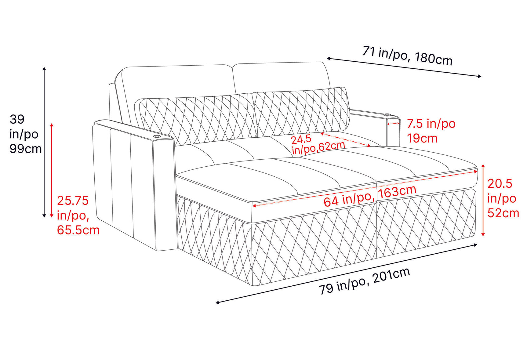 Pisa Ultimate Leather Lounge Sectional