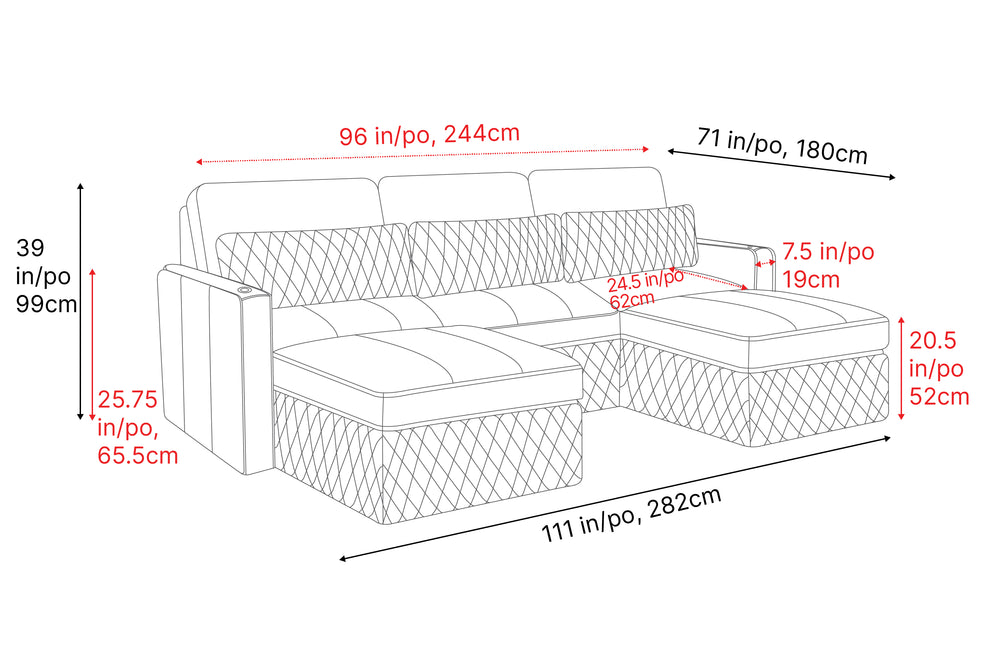 Valencia Pisa Ultimate Nappa 20000 Leather Lounge Sectional Sofa, Three Seats with 2 Ottomans, Black