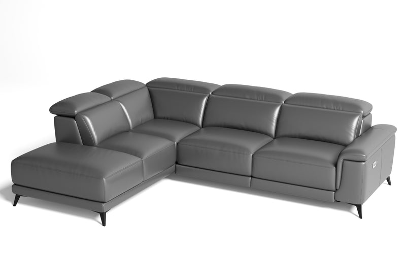 Valencia Pista Modern Top Grain Leather Reclining Sectional Sofa