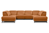 Pista Leather U Chaises Sectional Sofa
