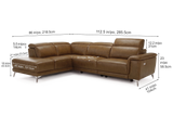 Valencia Pista Distressed Leather Reclining Chaise Sectional Sofa