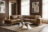 Valencia Pista Distressed Leather Reclining Chaise Sectional Sofa