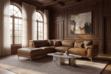 Valencia Pista Distressed Leather Reclining Chaise Sectional Sofa