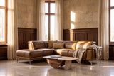 Valencia Pista Distressed Leather Reclining Chaise Sectional Sofa