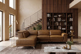 Valencia Pista Distressed Leather Reclining Chaise Sectional Sofa