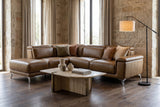 Valencia Pista Distressed Leather Reclining Chaise Sectional Sofa