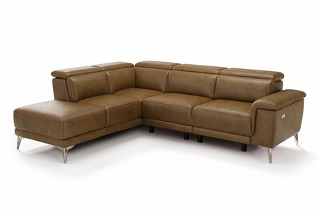Valencia Pista Distressed Leather Reclining Chaise Sectional Sofa