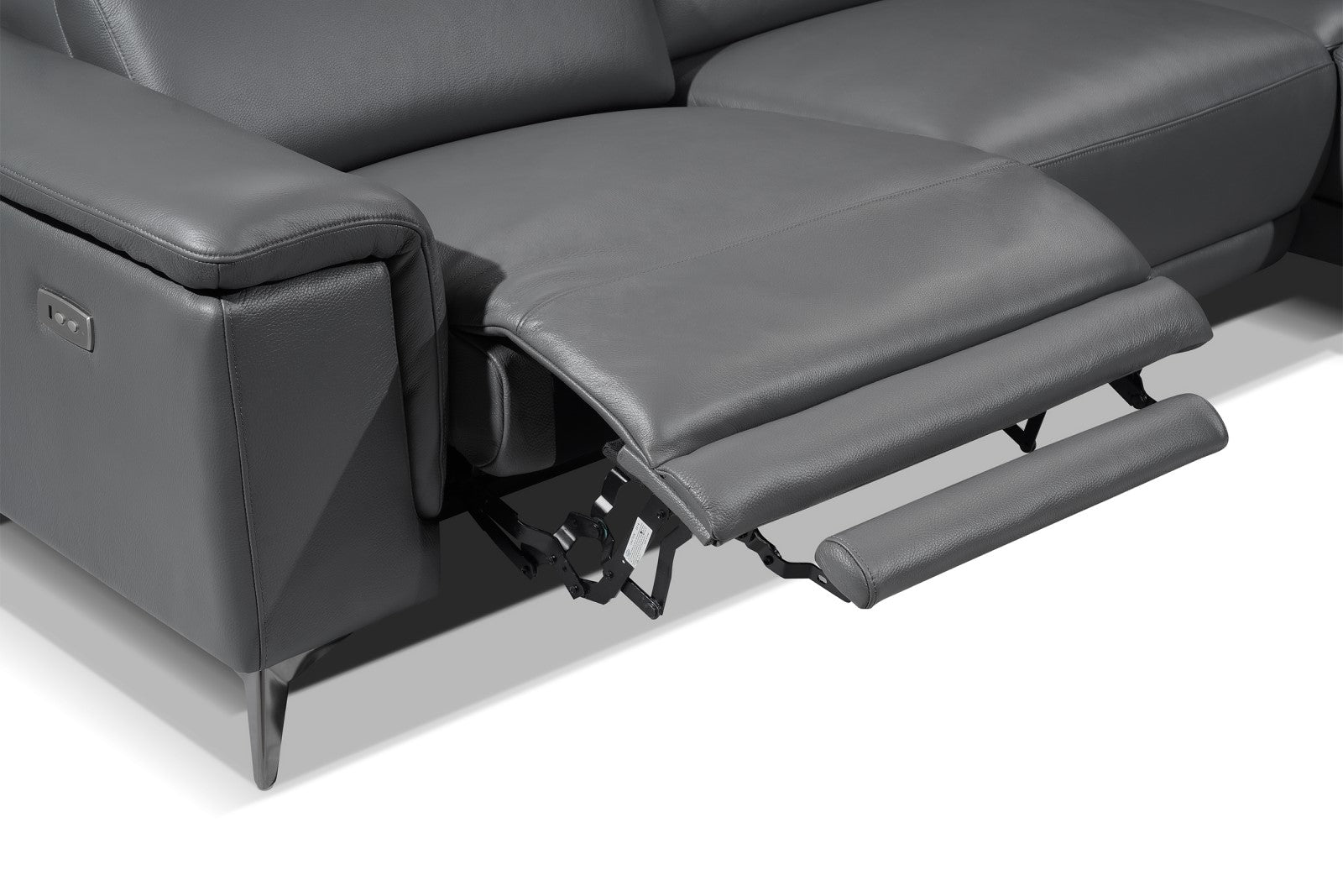 Valencia Pista Modern Top Grain Leather Reclining Sectional Sofa with Right-Hand Facing Chaise Detailed drawing