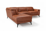 Valencia Pista Distressed Leather Reclining Chaise Sectional Sofa