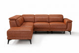 Valencia Pista Distressed Leather Reclining Chaise Sectional Sofa