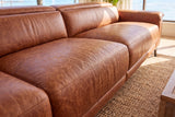 Valencia Pista Distressed Leather Reclining Chaise Sectional Sofa