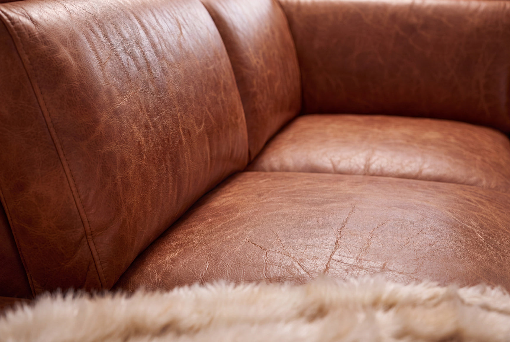 Valencia Pista Distressed Leather Reclining Chaise Sectional Sofa