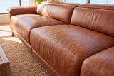 Valencia Pista Distressed Leather Reclining Chaise Sectional Sofa
