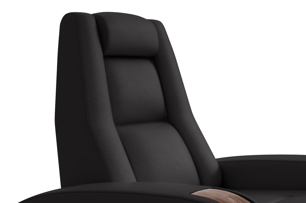 Valencia Prague Executive Leather Elite Home Theater Seating, Row of 6, Black