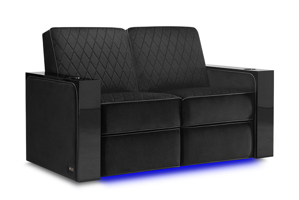 Valencia Naples Prestige Home Theater Seating Row of 2 Loveseat, Raven