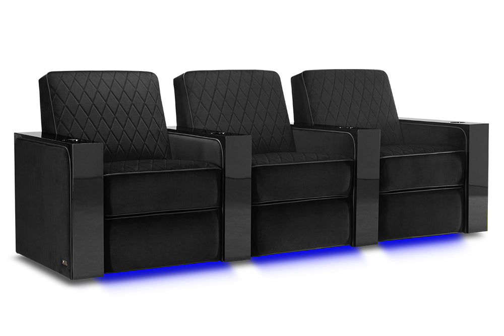 Valencia Naples Prestige Home Theater Seating Row of 3, Raven