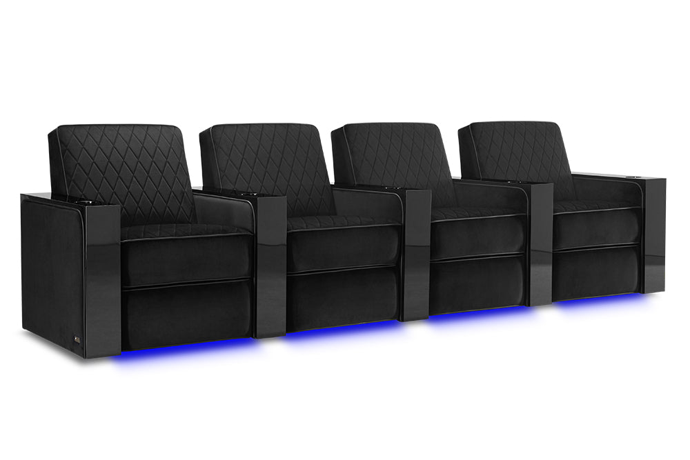 Valencia Naples Prestige Home Theater Seating Row of 4, Raven