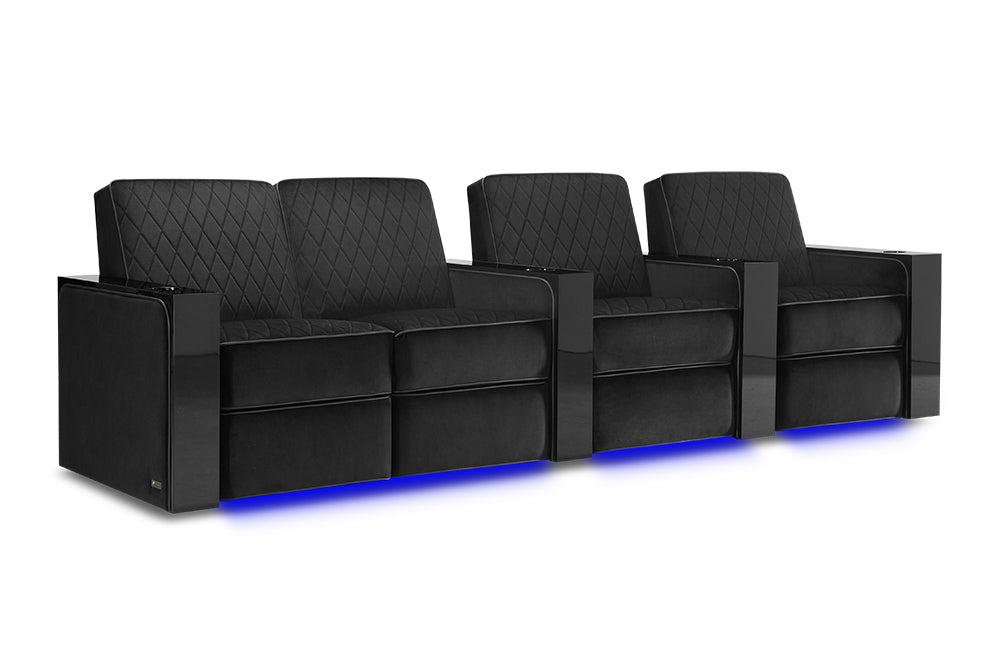 Valencia Naples Prestige Home Theater Seating Row of 4 Loveseat Left, Raven