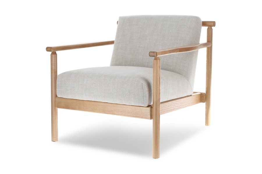 Valencia Regal Fabric Upholstered Wood Frame Accent Chair, Beige