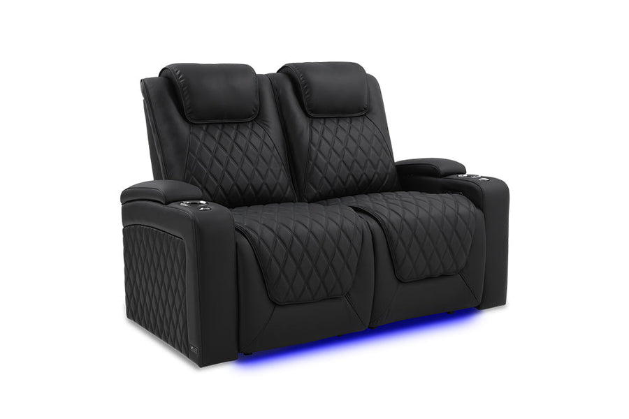 Valencia 2025 New Oslo Luxury Home Theater Seating Row of 2 Loveseat, Onyx