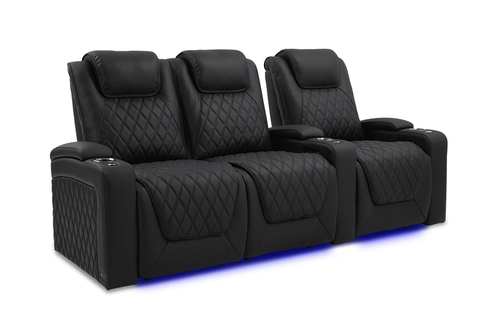 Valencia 2025 New Oslo Luxury Home Theater Seating Row of 3 Loveseat Left, Onyx