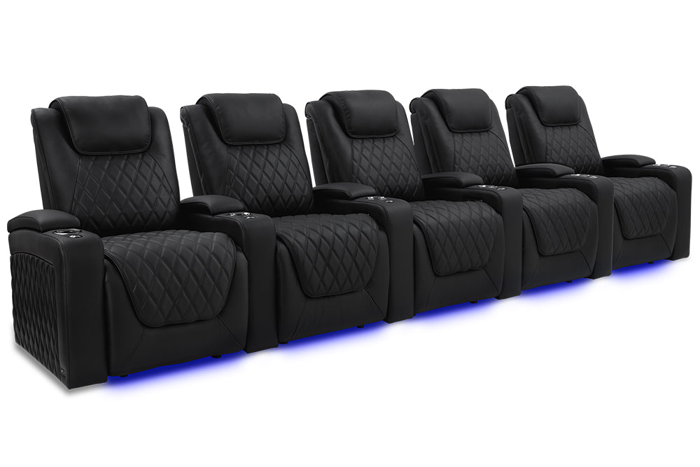 Valencia Oslo Luxury Home Theater Seating Row of 5, Onyx