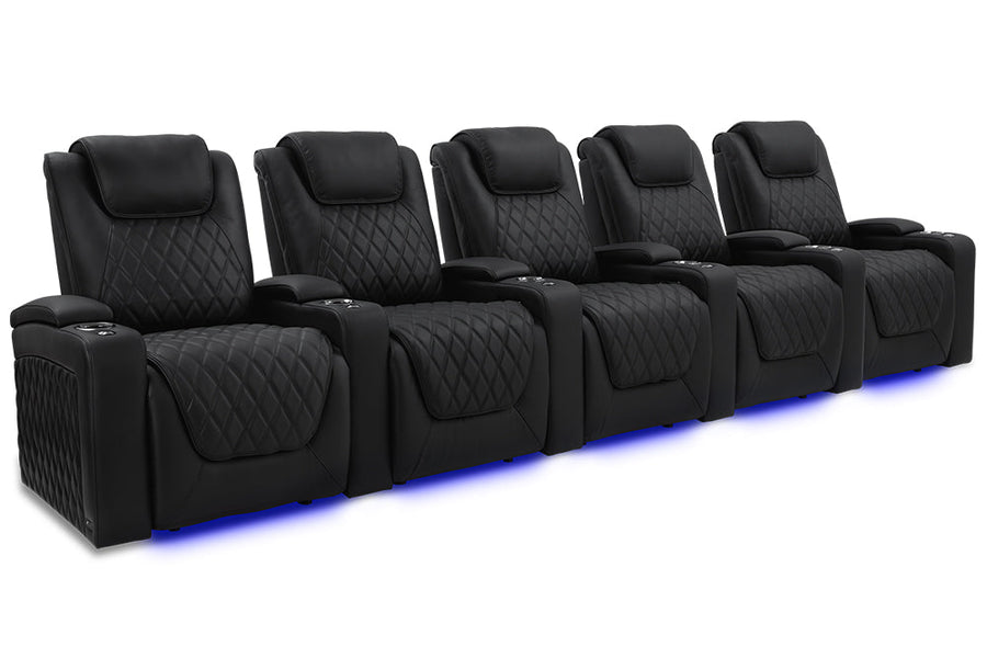 Valencia 2025 New Oslo Luxury Home Theater Seating Row of 5, Onyx