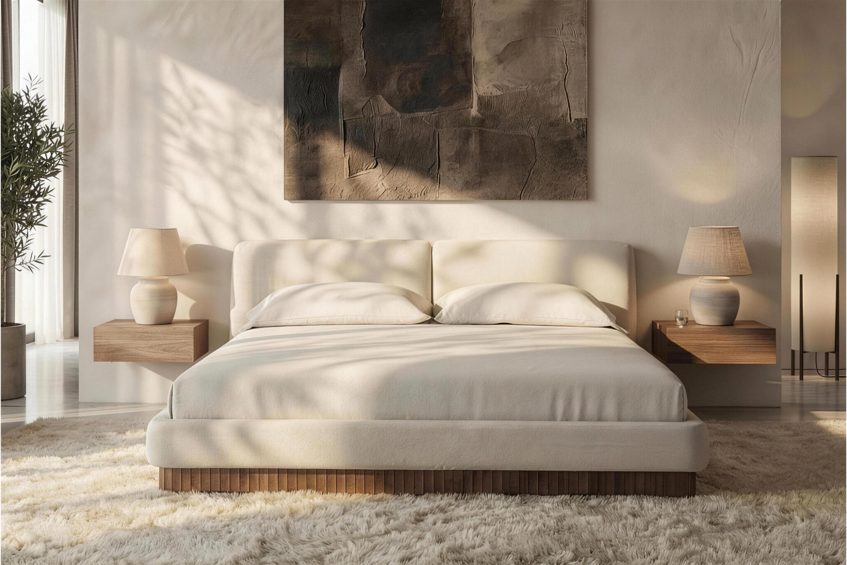 Rhythm Fabric Upholstered Bed Frame