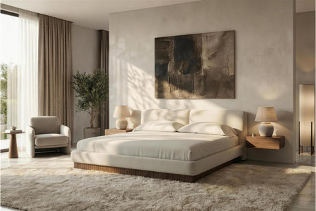 Rhythm Fabric Upholstered Bed Frame