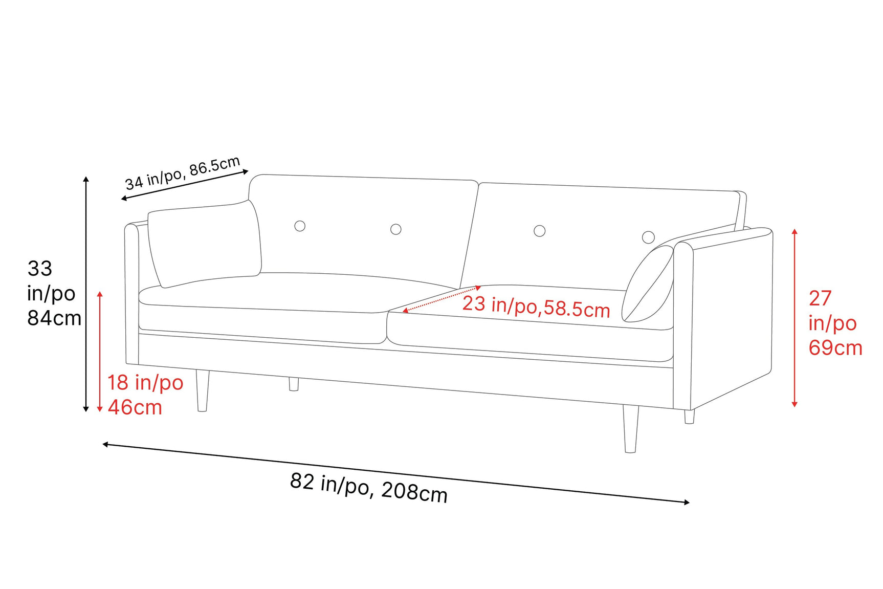 Riga Fabric Sofa