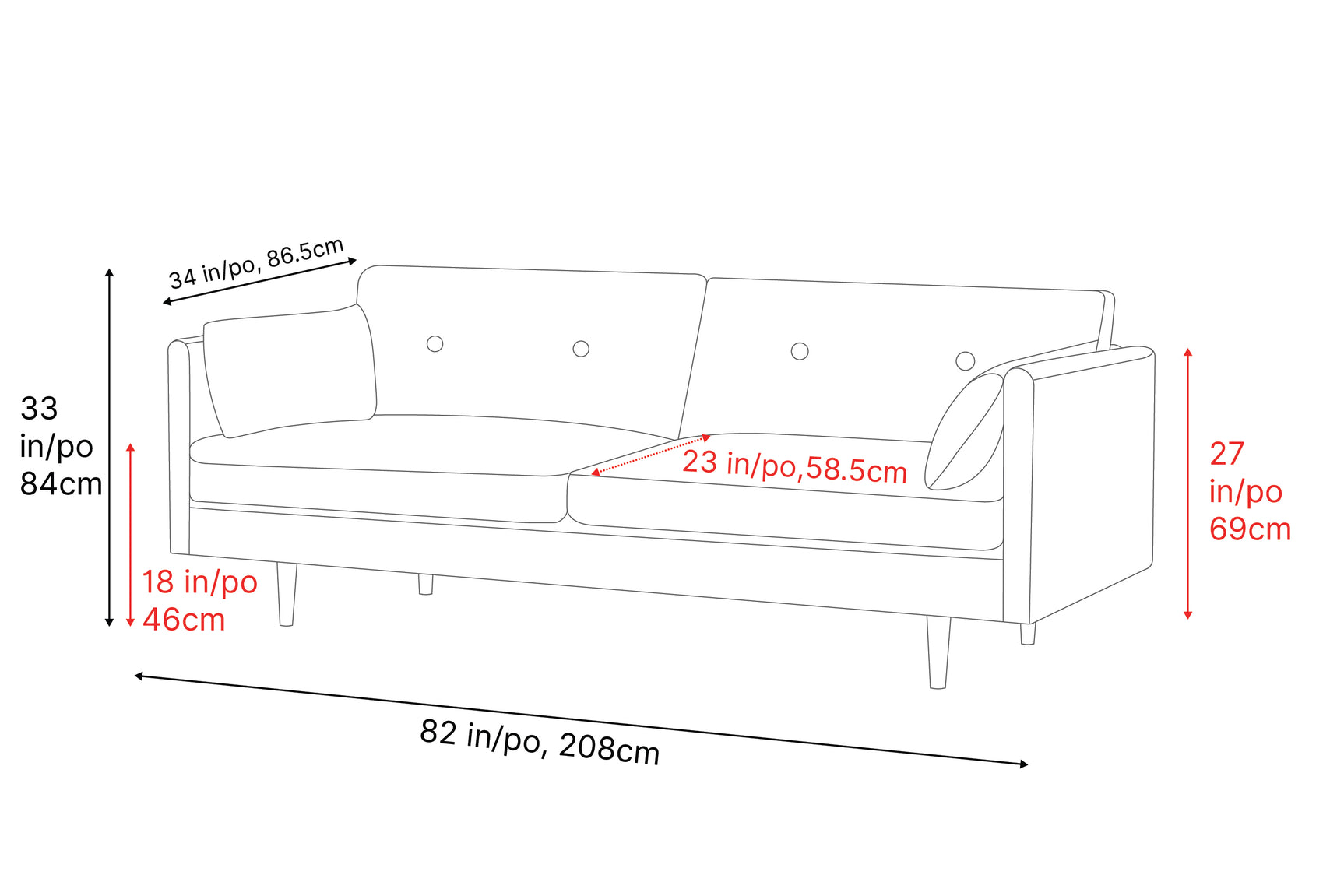 Riga Fabric Sofa