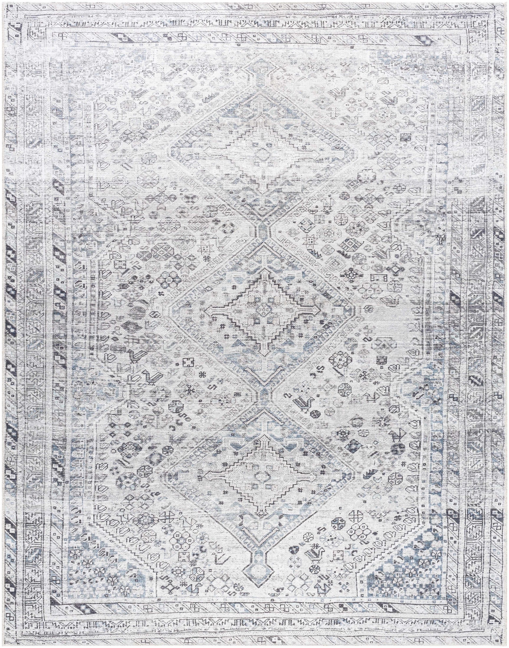 Barny Gray Denim Washable Rug - Clearance