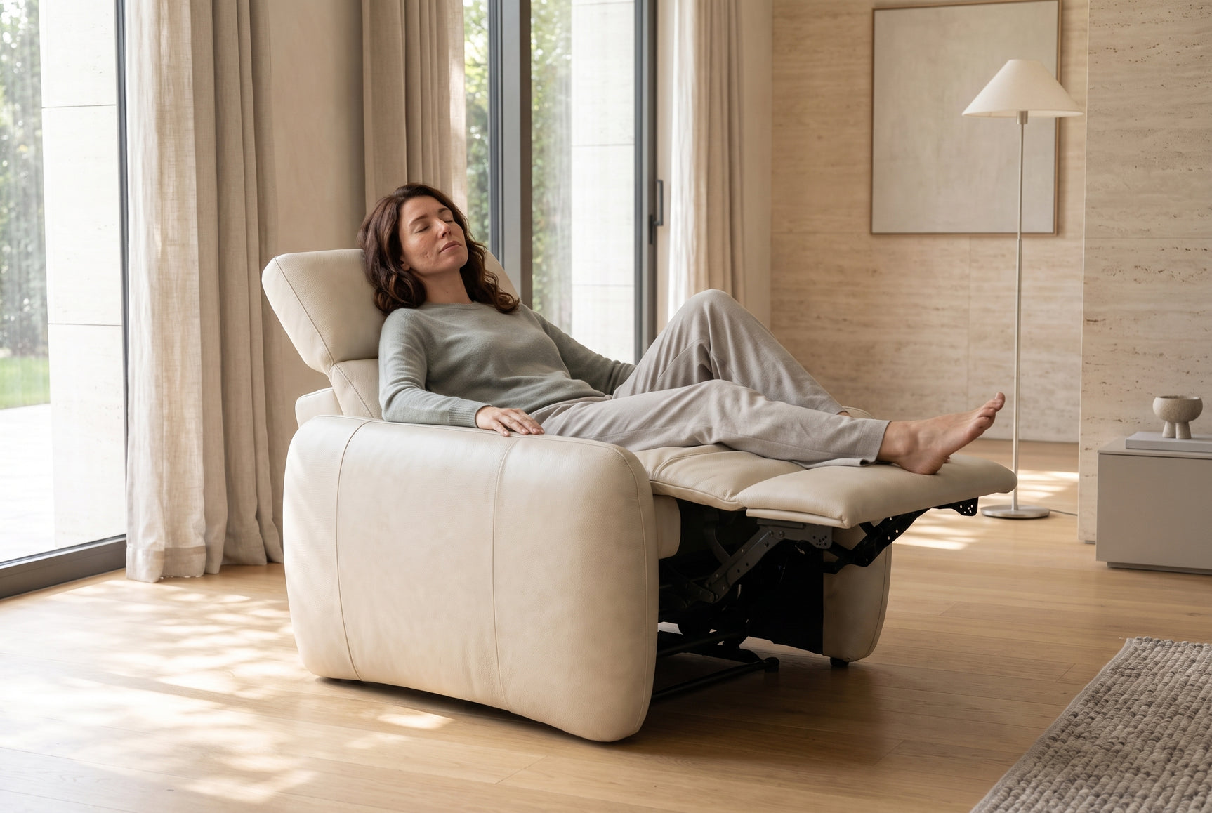 Savona Leather Cuddler Recliner Sofa | Italian Nappa 11000 Top-Grain Leather | Power Headrests | Zero-Gravity Recline