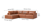 Serena Distressed Leather Sectional Sofa
