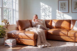 Serena Distressed Leather Sectional Sofa