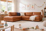 Serena Distressed Leather Sectional Sofa