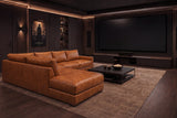 Serena Distressed Leather Sectional Sofa