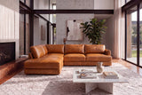 Serena Distressed Leather Sectional Sofa