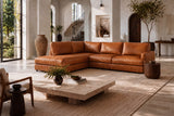 Serena Distressed Leather Sectional Sofa